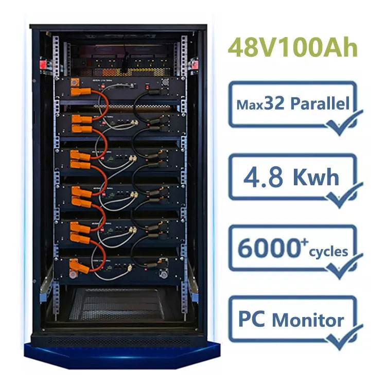 48V 100AH ​​Rack Modell Energilagring Lithium-batteri